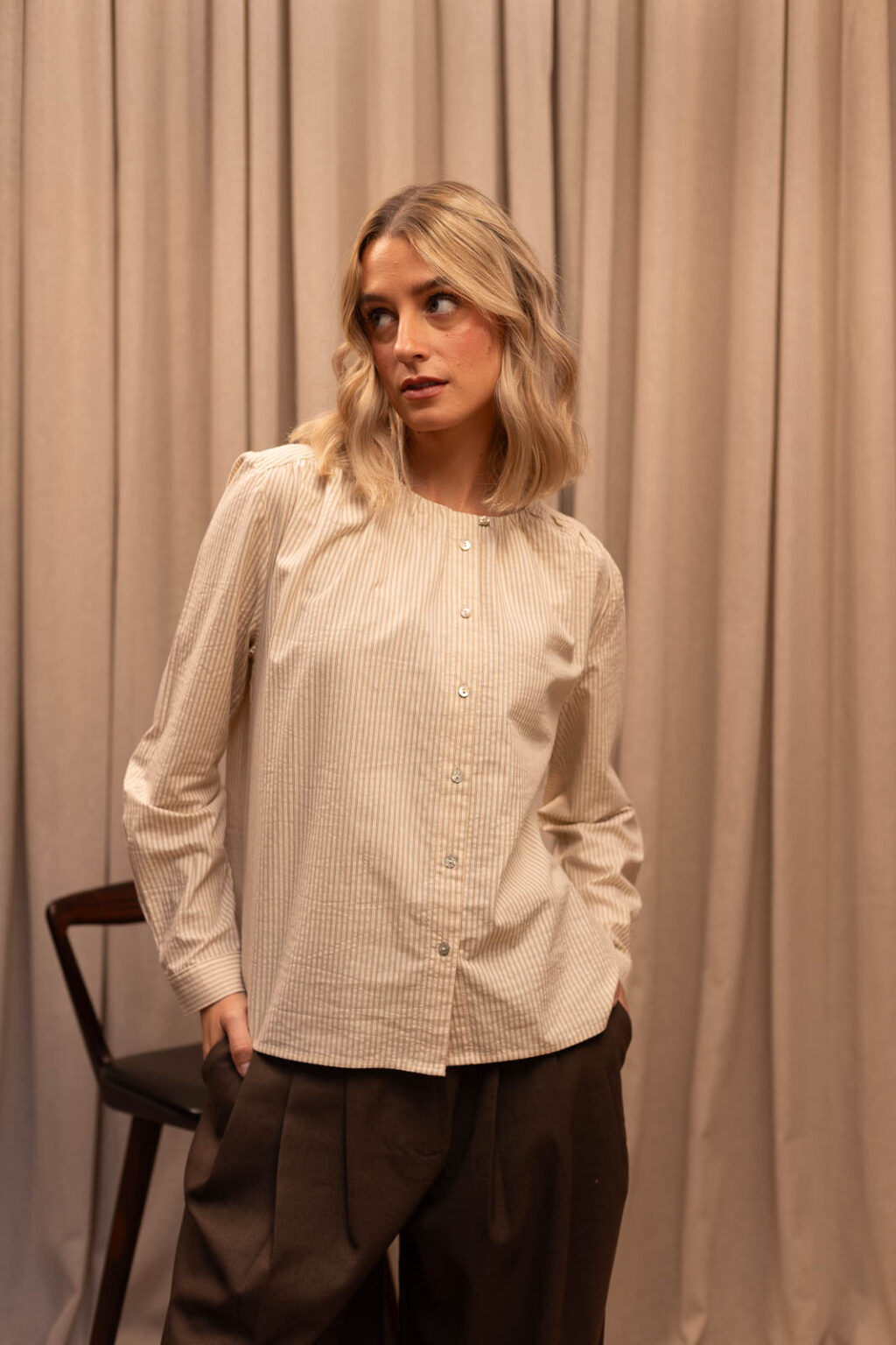 Blouse femme Célestine beige, Jannie