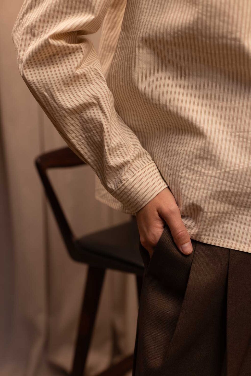 Détail matière de la blouse Célestine, Jannie