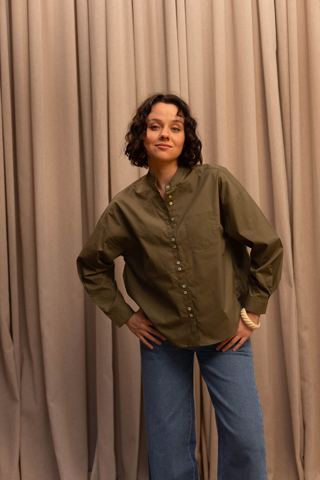Blouse femme Coline vert kaki, Jannie