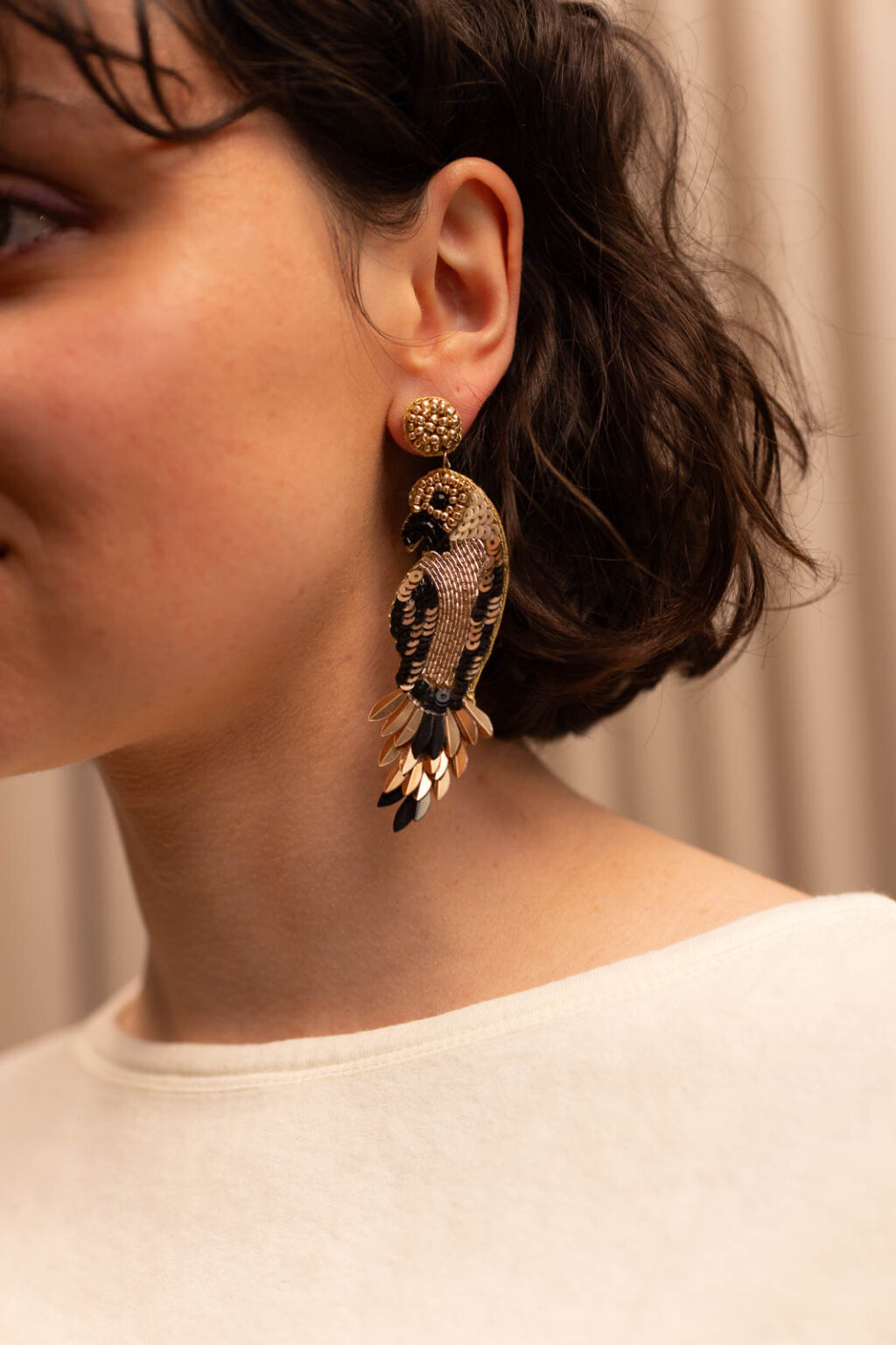 Boucles d'oreilles femme Rosie doré, Jannie