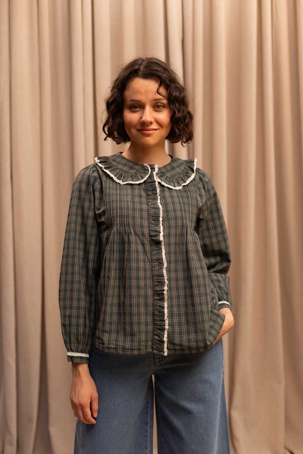 Chemise femme Eugénie vert sapin, Jannie