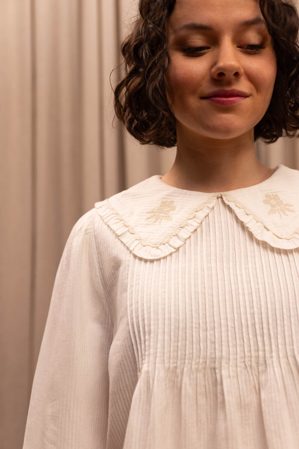 Détail matière de la chemise Odette, Jannie