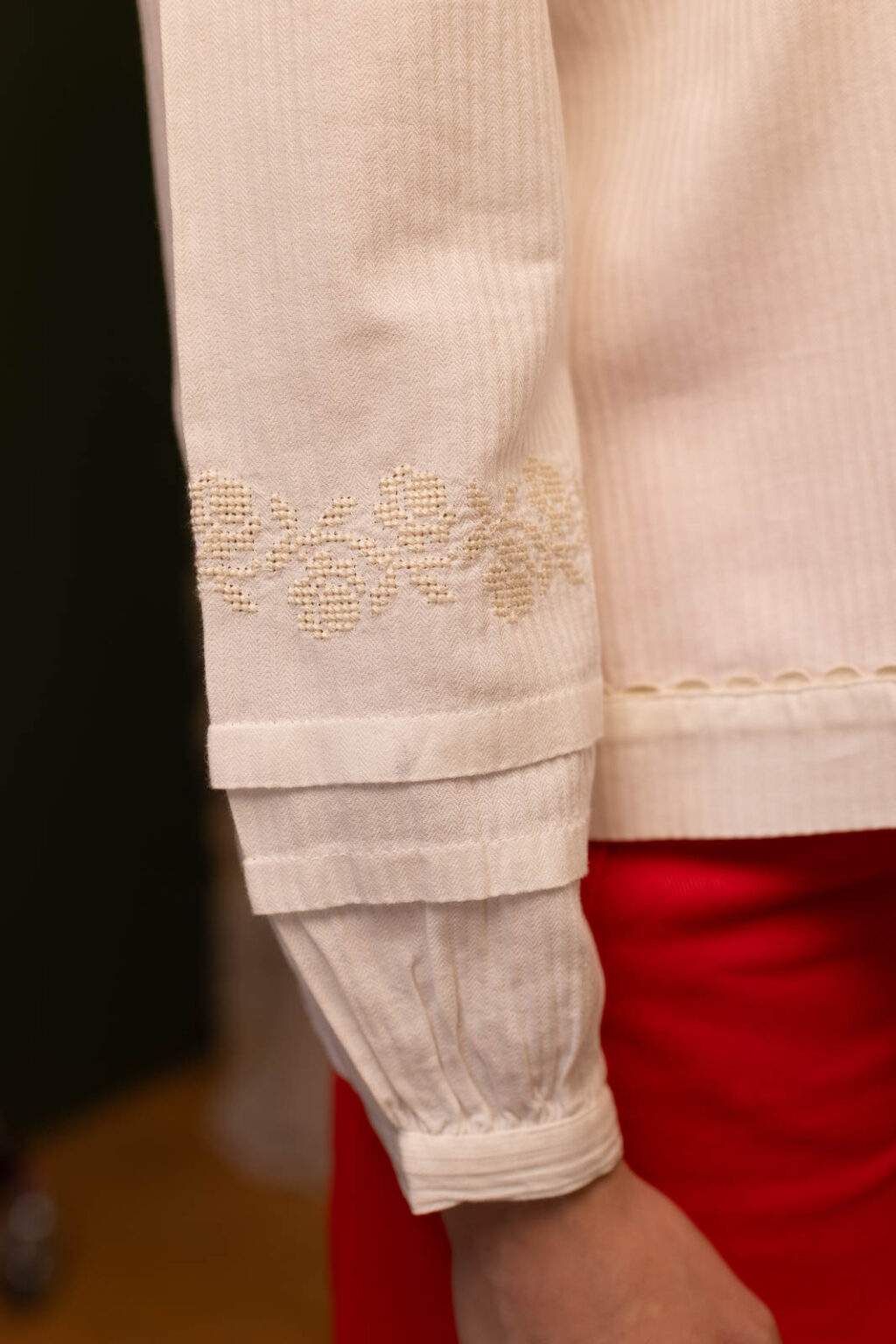 Détail matière de la chemise Odette, Jannie