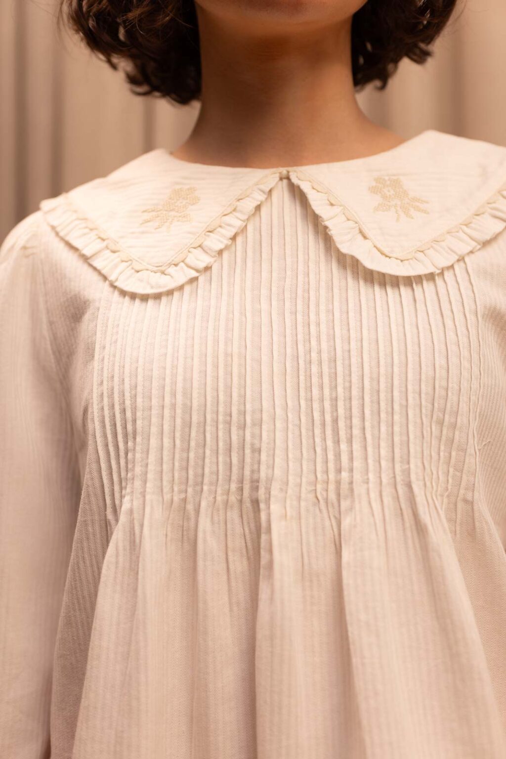 Détail matière de la chemise Odette, Jannie