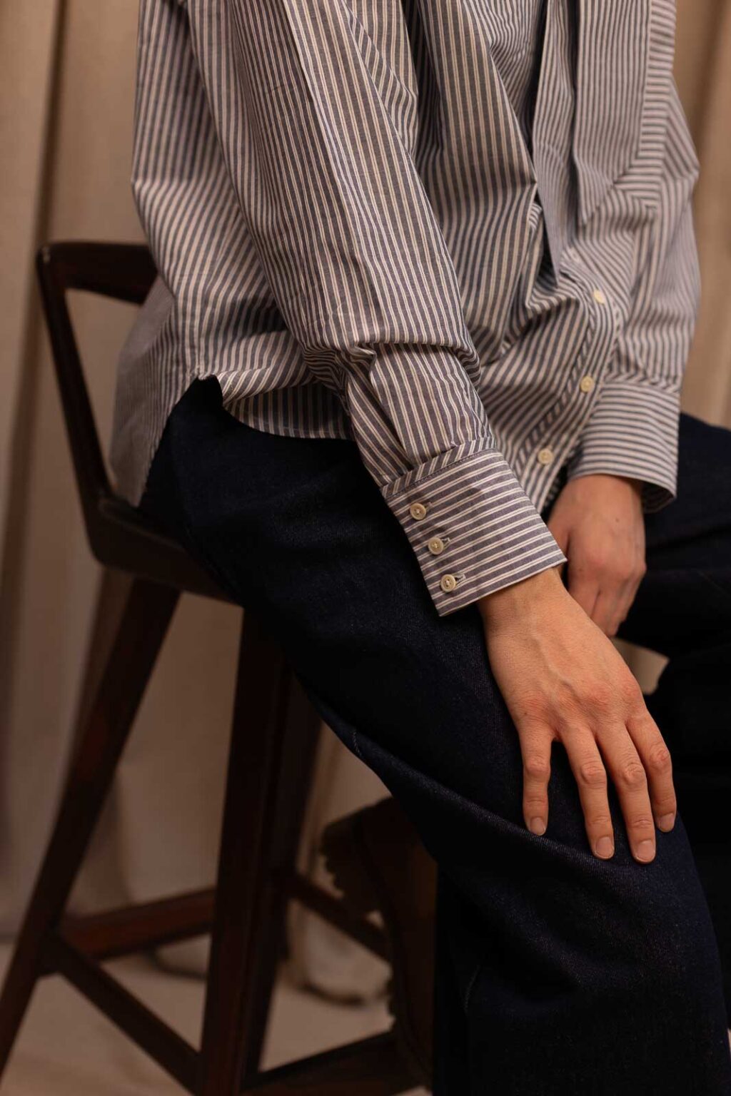 Détail matière de la chemise Oscar, Jannie