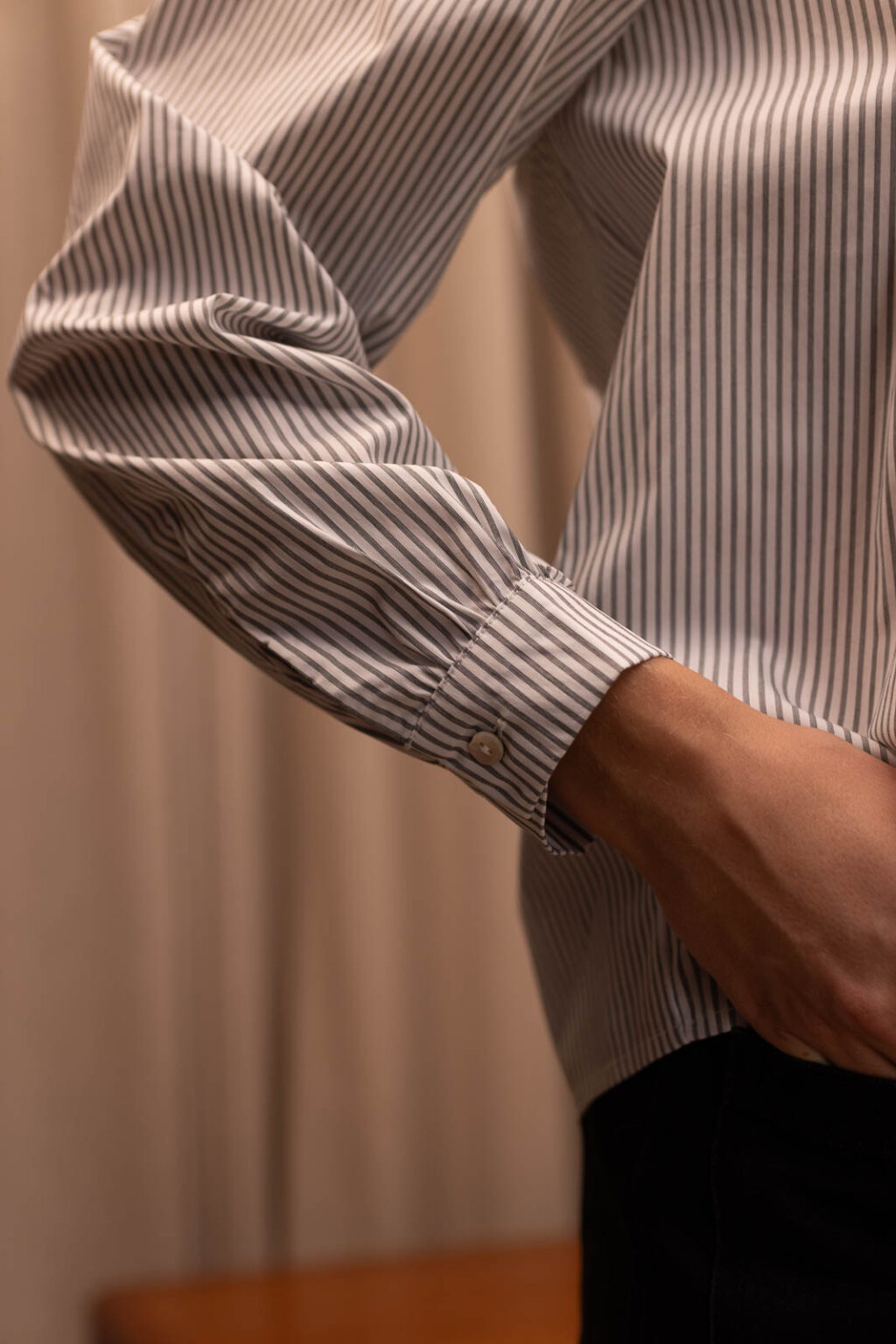 Détail matière de la chemise Sidonie, Jannie