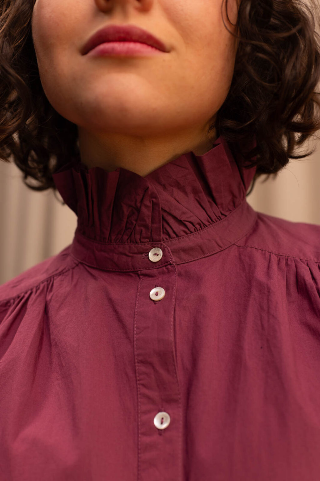 Détail matière de la chemise Suzon, Jannie