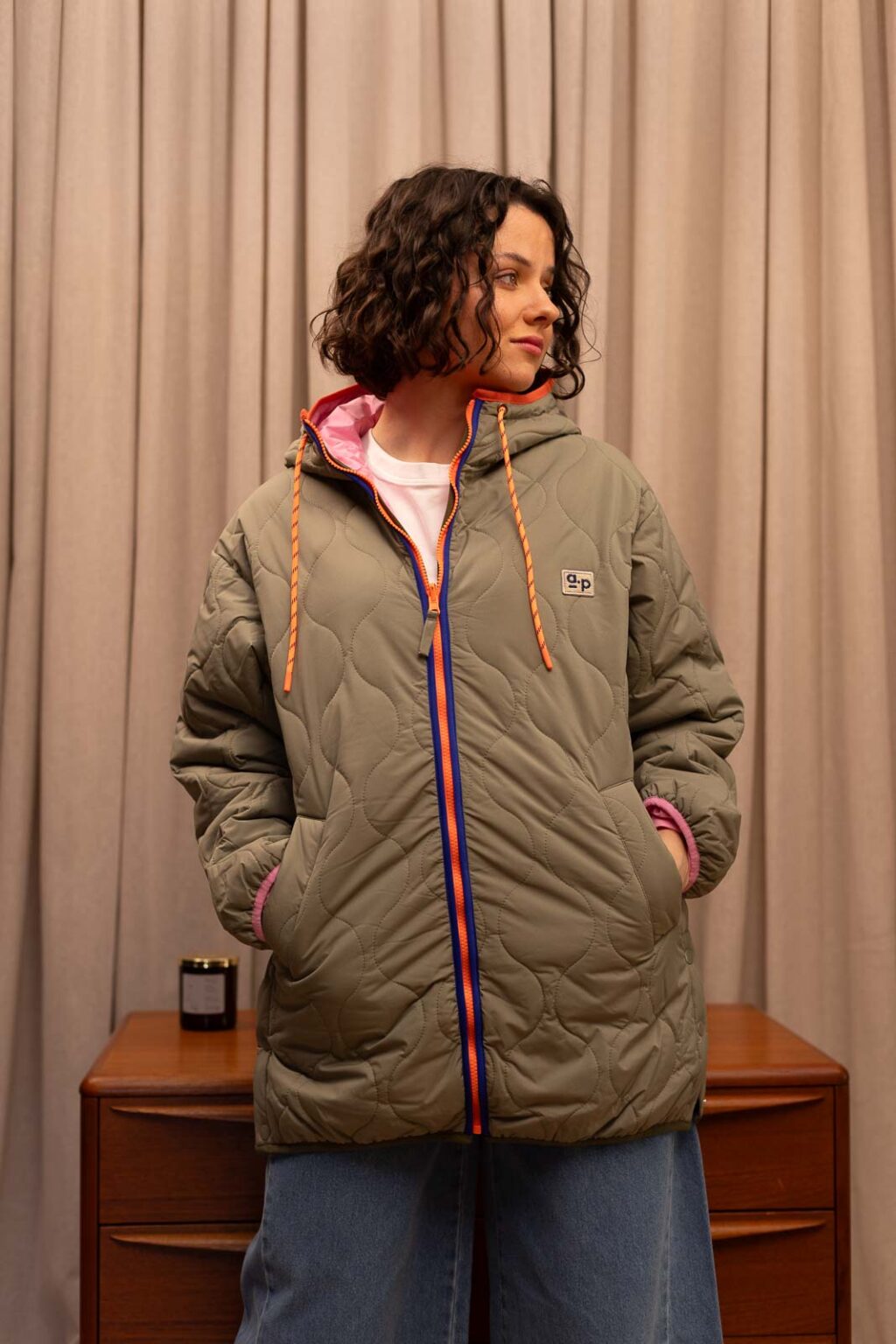 Parka capuche femme Aude vert, Jannie