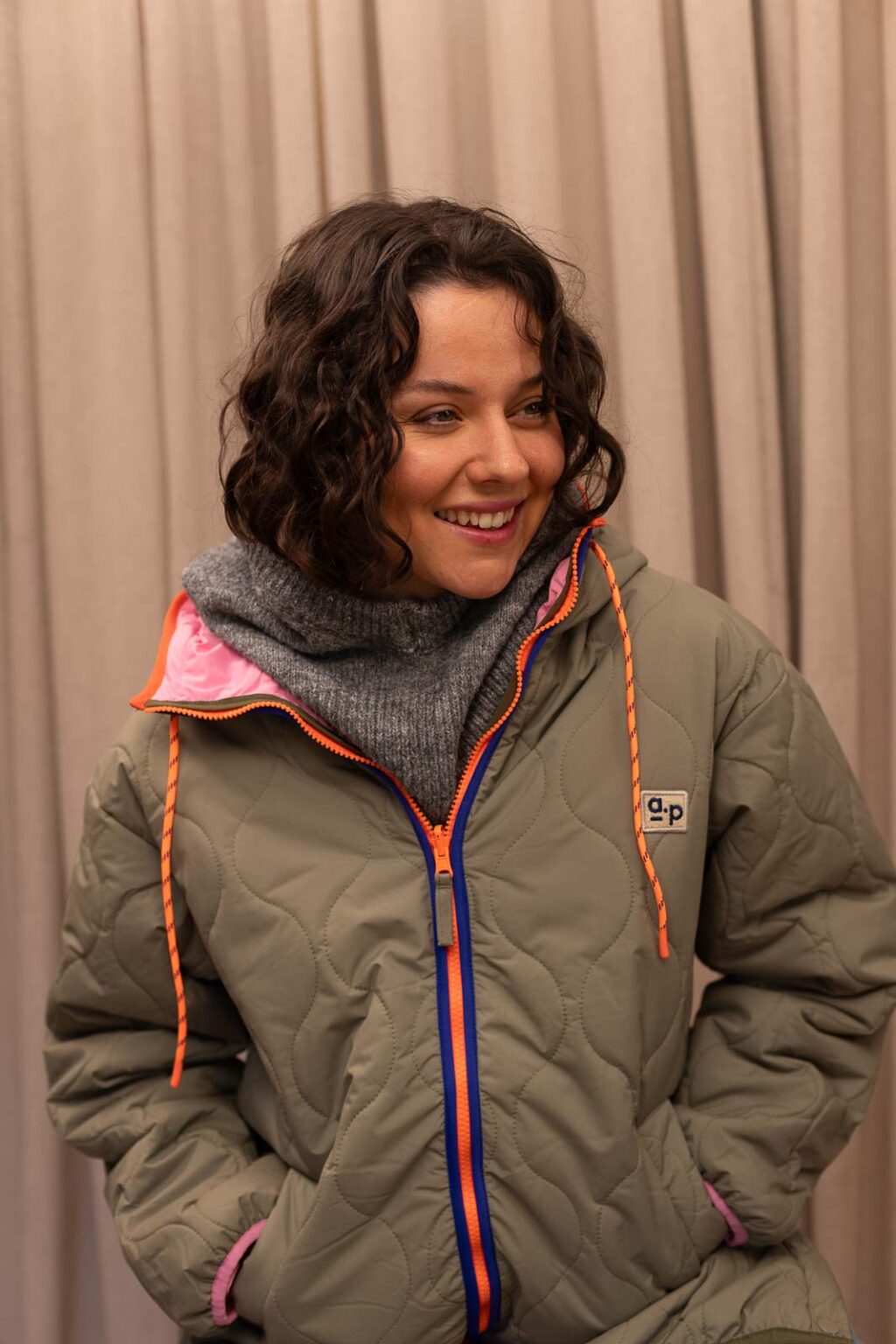 Parka capuche femme Aude vert, Jannie