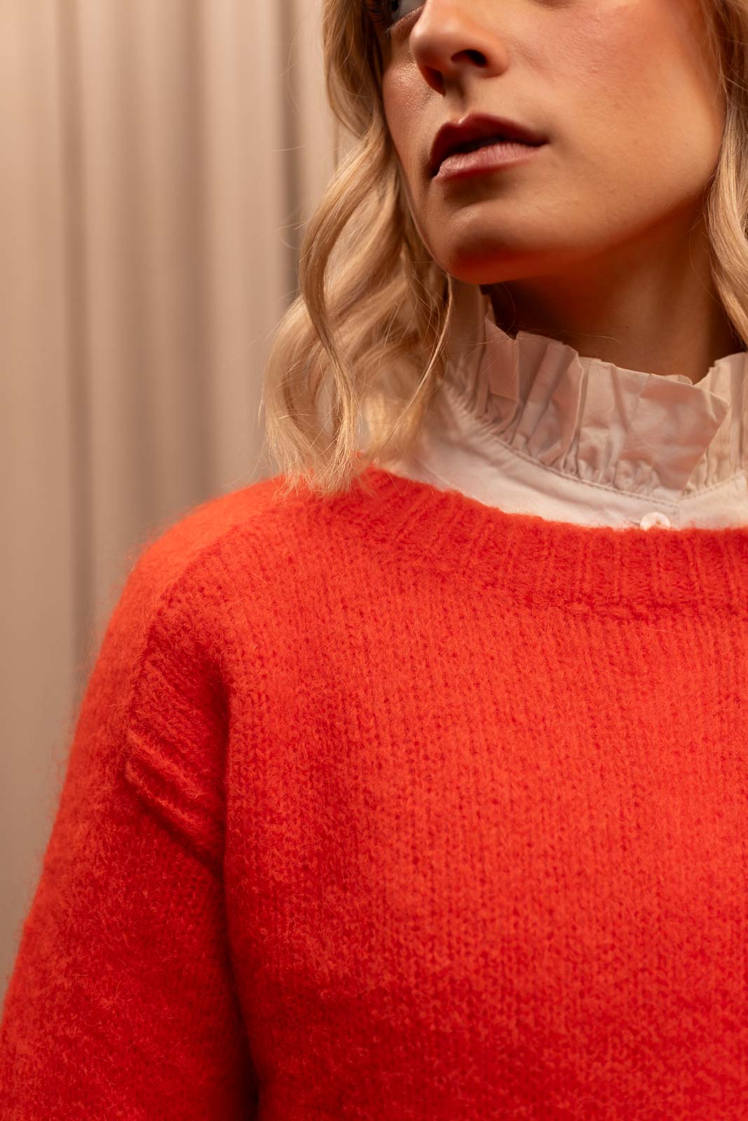Détail matière du pull Azélie, Jannie