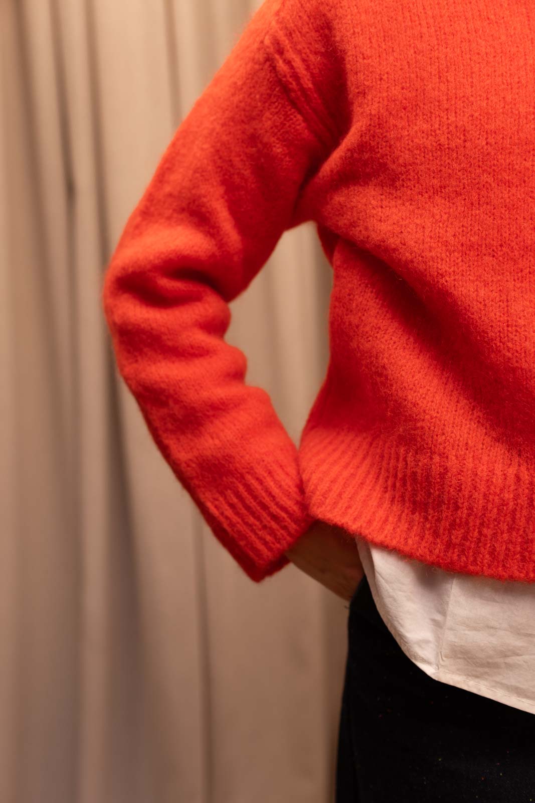 Détail matière du pull Azélie, Jannie