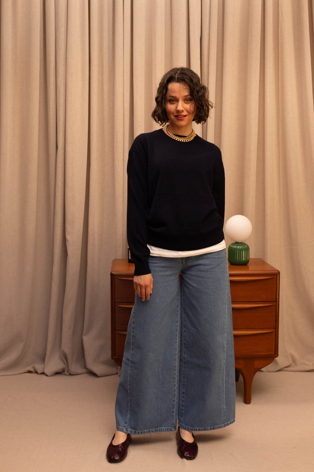 Pull femme Marius bleu, Jannie