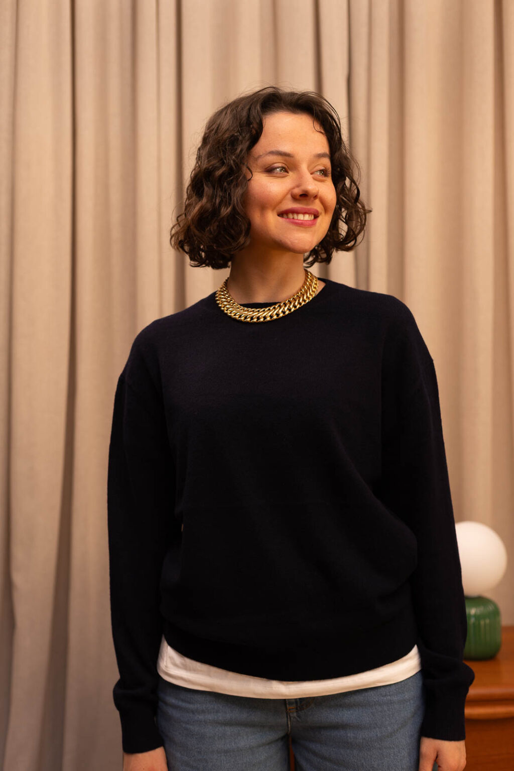 Pull femme Marius bleu, Jannie
