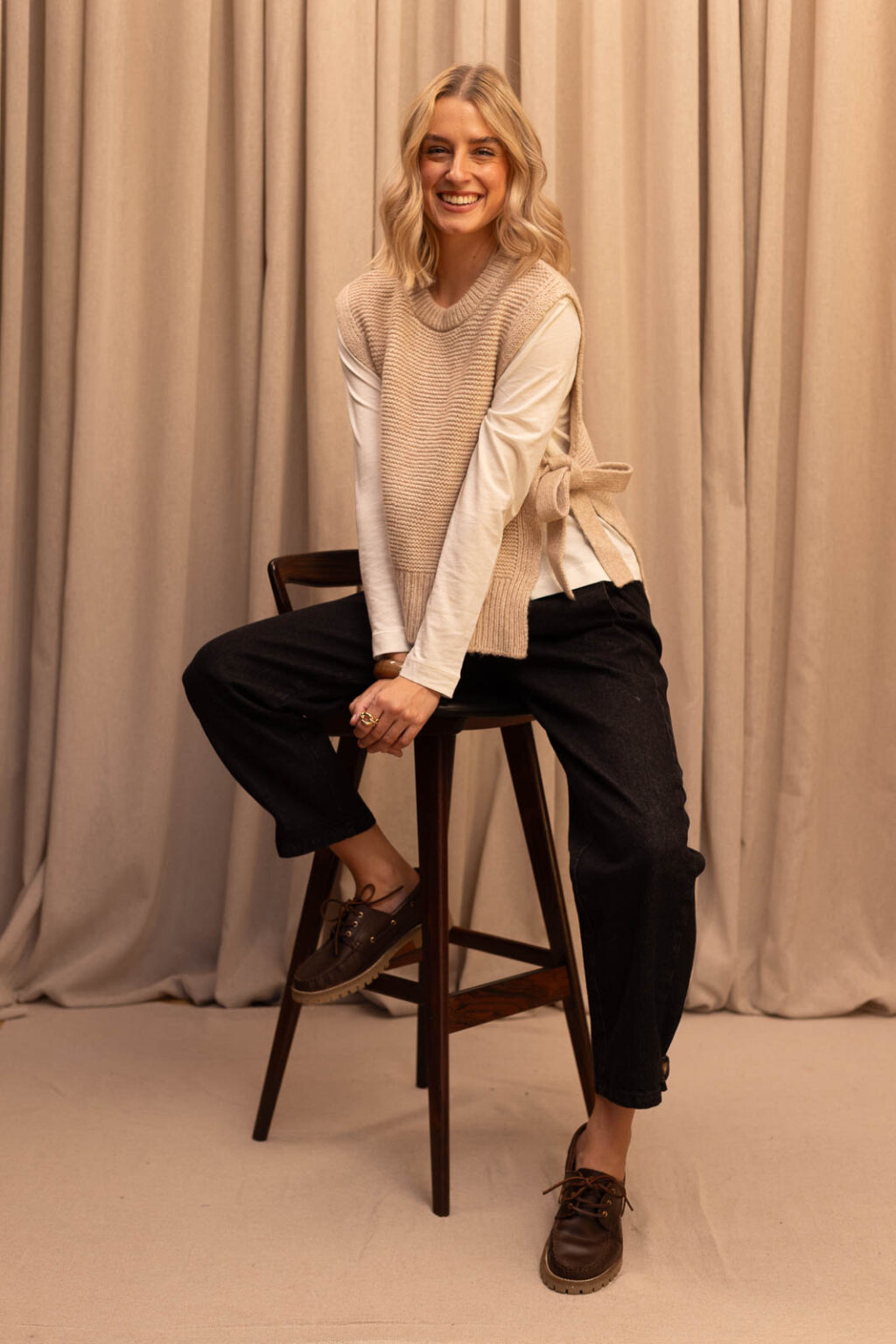 Pull sans manche femme Gabin beige, Jannie
