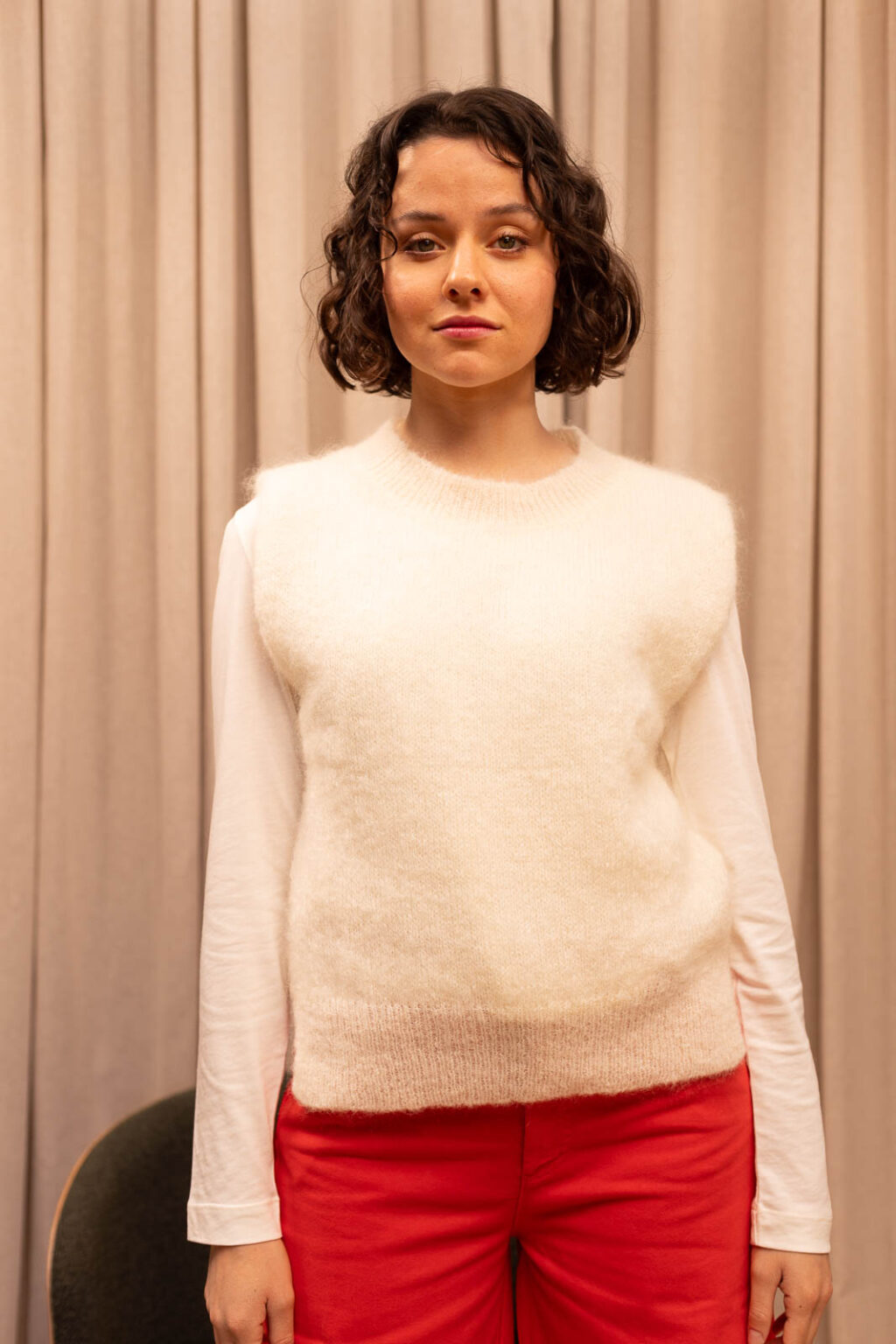 Pull sans manches femme Léandre ecru, Jannie