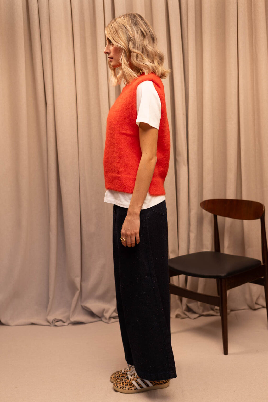 Pull sans manches femme Léandre rouge, Jannie