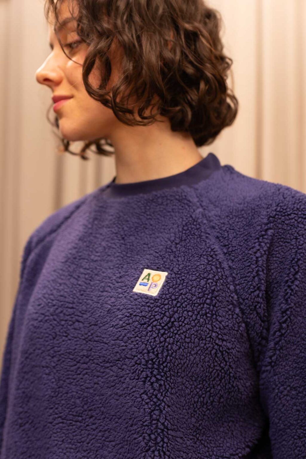 Sweat sherpa femme Georges bleu, Jannie