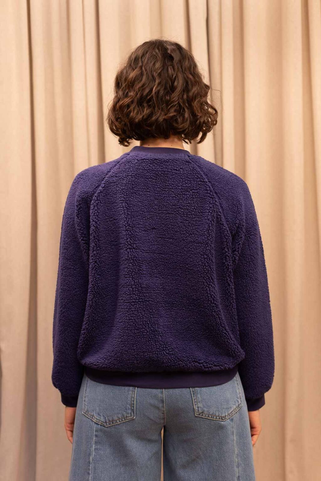 Sweat sherpa femme Georges bleu, Jannie